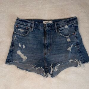 Abercrombie & Fitch Blue Distressed Jean Shorts